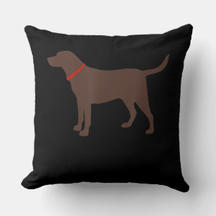 Dog Lover Chocolate Labrador Dog Silhouette Cushion