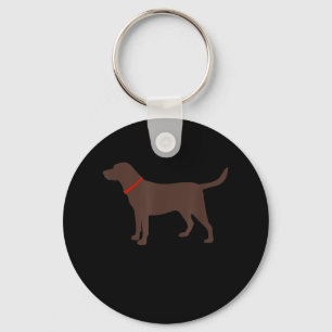 Dog Lover Chocolate Labrador Dog Silhouette Key Ring