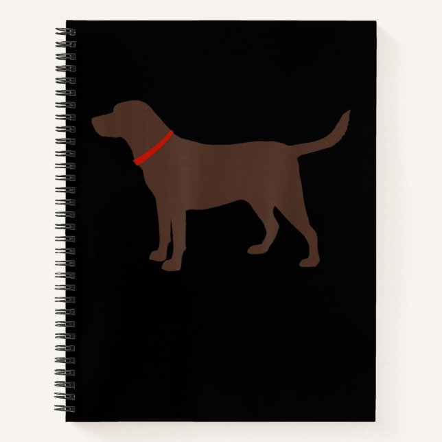 Dog Lover | Chocolate Labrador Dog Silhouette Notebook (Front)