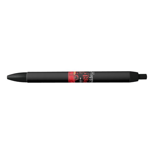 Dog Lover | Chocolate Labrador Happy Valentine Black Ink Pen (Front)