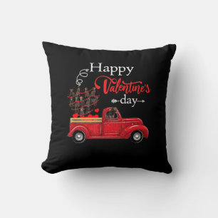 Dog Lover Chocolate Labrador Happy Valentine Cushion