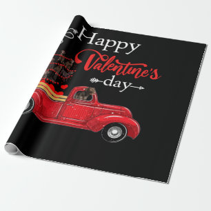 Dog Lover   Chocolate Labrador Happy Valentine Wrapping Paper