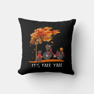 Dog Lover Chocolate Labrador It's Fall Y'all Cushion