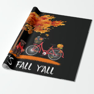 Dog Lover Chocolate Labrador It's Fall Y'all Wrapping Paper