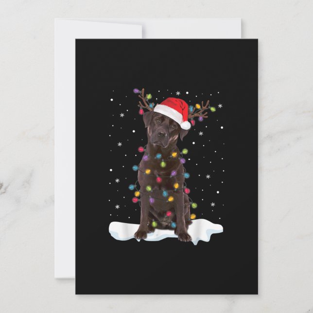 Dog Lover | Chocolate Labrador Retriever Christmas Card (Front)