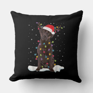 Dog Lover Chocolate Labrador Retriever Christmas Cushion