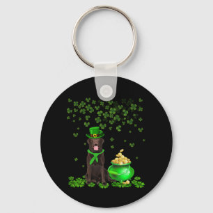 Dog Lover Chocolate Labrador Through The Shamrock Key Ring