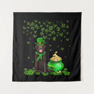 Dog Lover Chocolate Labrador Through The Shamrock Tapestry