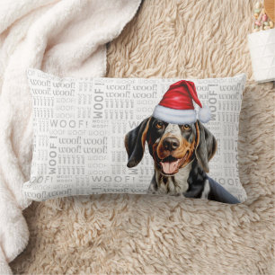 Dog Lover Christmas Bluetick Coonhound Holiday Lumbar Cushion