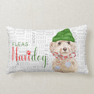 Dog Lover Christmas Cockapoo Santa Lumbar Cushion