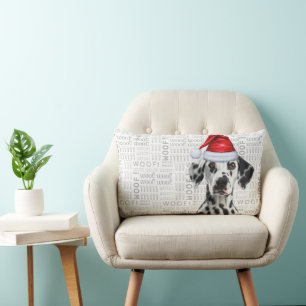 Dog Lover Christmas Cute Dalmatian Holiday Lumbar Cushion