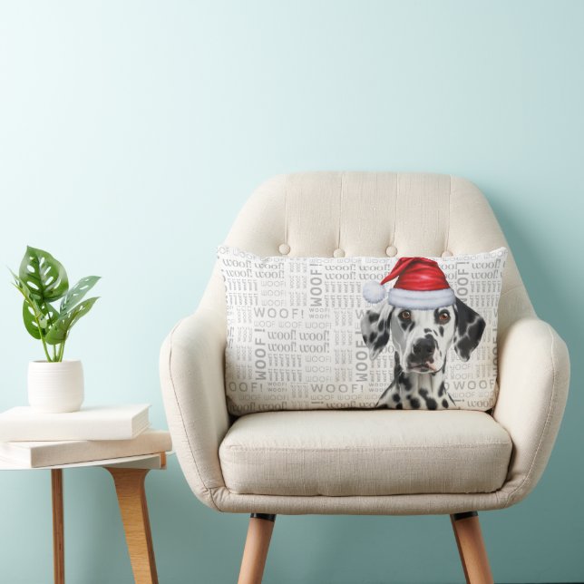 Dog Lover Christmas Cute Dalmatian Holiday Lumbar Cushion (Chair)