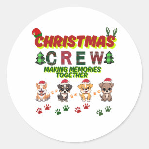 Dog Lover Christmas Family-Christmas crew dogs Classic Round Sticker