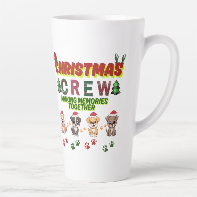 Dog Lover Christmas Family-Christmas crew dogs  Latte Mug (Right)