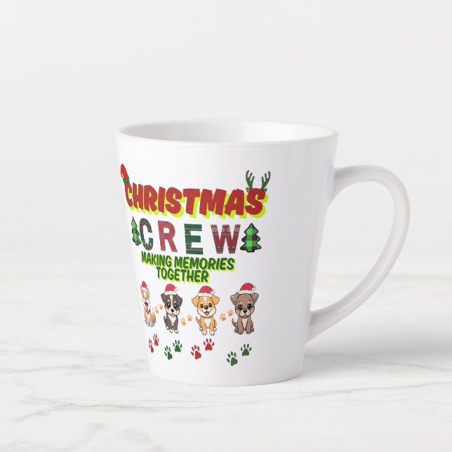 Dog Lover Christmas Family-Christmas crew dogs  Latte Mug (Right)