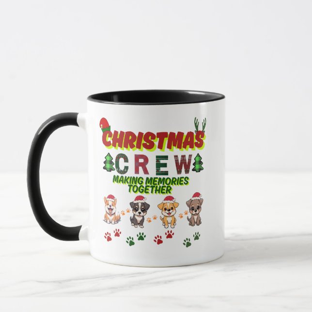 Dog Lover Christmas Family-Christmas crew dogs  Mug (Left)