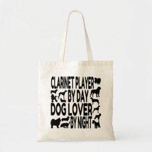 Dog Lover Clarinet Player Tote Bag