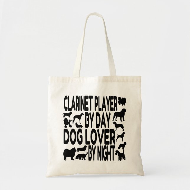 Dog Lover Clarinet Player Tote Bag (Front)