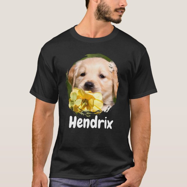 Dog Lover Custom Pet Photo Name Gift for here T-Shirt (Front)