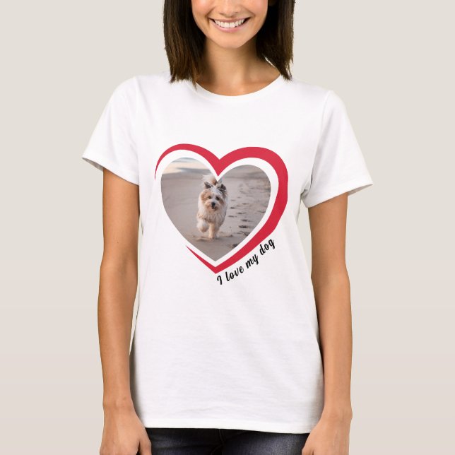 Dog Lover Custom Photo and Name Personalised  T-Shirt (Front)