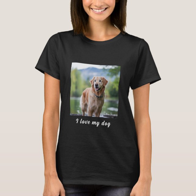Dog Lover Custom Photo and Name Personalised  T-Shirt (Front)