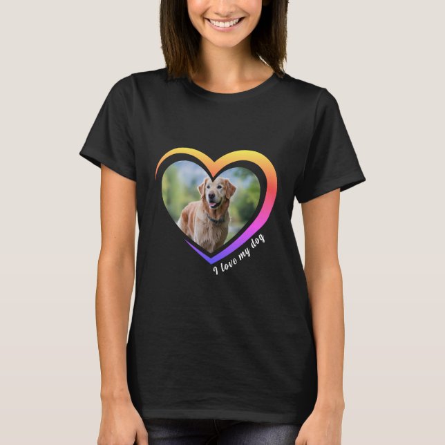 Dog Lover Custom Photo and Name Personalised  T-Shirt (Front)