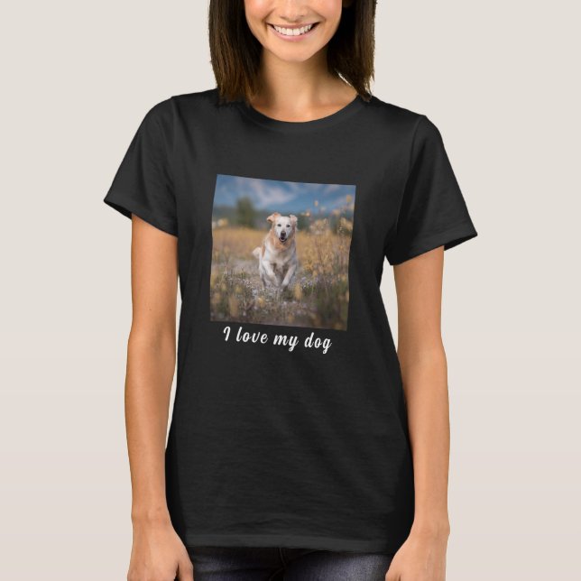 Dog Lover Custom Photo and Name Personalised  T-Shirt (Front)
