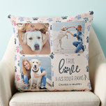 Dog Lover Customised 3 Photo Pastel Paw Print Cushion<br><div class="desc">True Love Has Four Paws! Celebrate your best friend with a custom unique dog photo collage pillow and keepsake. Surprise your favourite dog lover, whether is a birthday, Mother's day, valentines day, or Christmas with this cute love photo dog pillow. This True Love with paw print design dog photo pillow...</div>