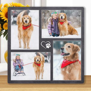 Dog Lover Customised 4 Pet Photo Collage Plaque