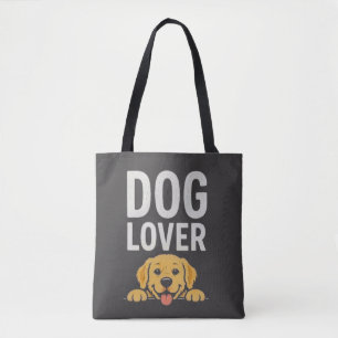 Dog Lover Cute Dog Illustration Typography Design Tote Bag
