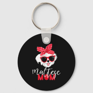 Dog Lover Cute Maltese Mum Key Ring