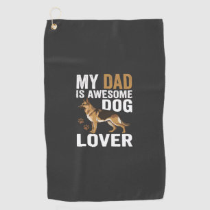 Dog Lover Dad Is Awesome Golf Towel