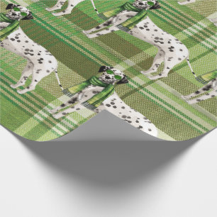 Dog Lover Dalmatian Plaid Christmas Wrapping Paper