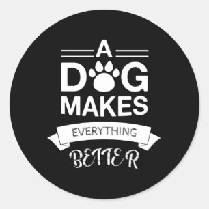 Dog Lover Dogs Animal Cute Cool Funny Gift Idea Classic Round Sticker