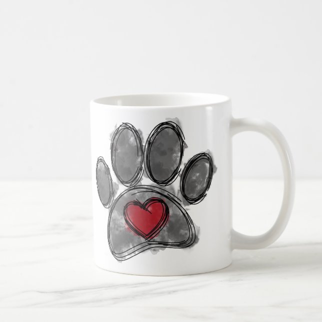 Dog Lover Drawing Watercolor Coffee Mug (Right)