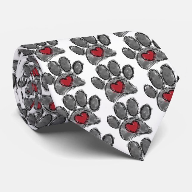 Dog Lover Drawing Watercolor Tie (Rolled)