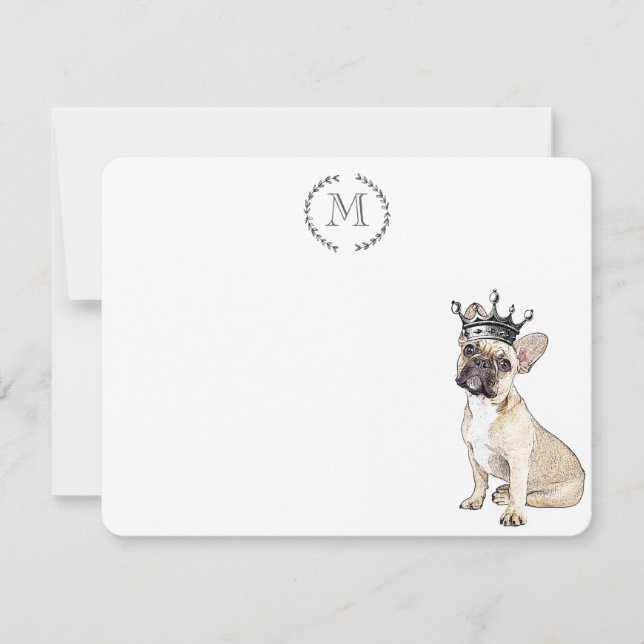 Dog Lover French Bulldog Personalised Royal Card (Front)