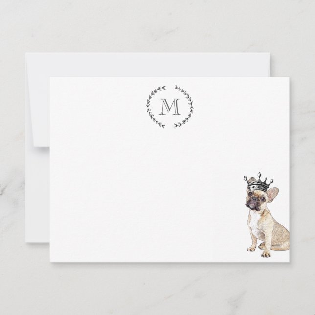 Dog Lover French Bulldog Personalised Royal Card (Front)