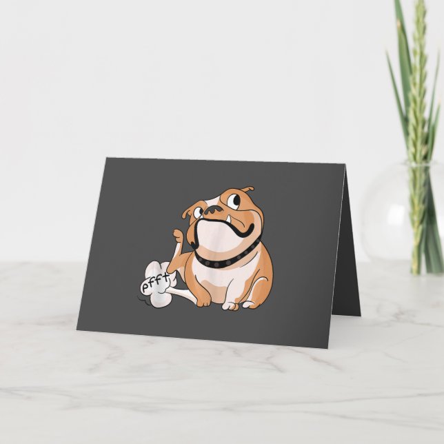 Dog Lover | Funny Bulldog Farting Sarcastic Holiday Card (Front)