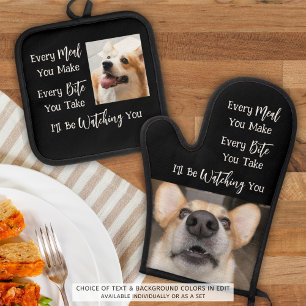Dog Lover Funny Dog Saying 2 Photos Oven Mitt & Pot Holder Set