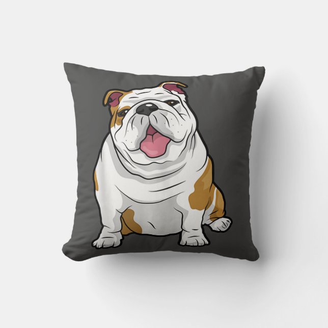 Dog Lover | Funny English Bulldog Puppy Gift Cushion (Front)