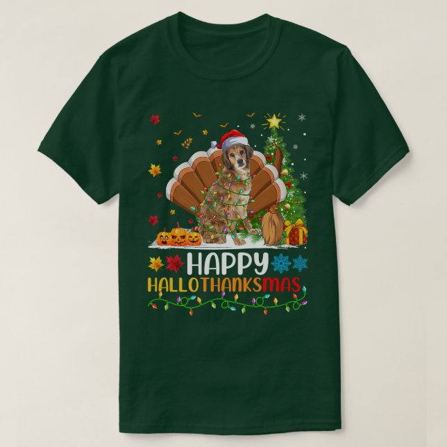 Dog Lover Funny Happy Brittany Spaniel Dog HelloTh T-Shirt (Design Front)