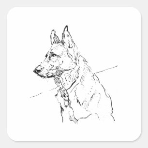 Dog Lover Gift, German Shepherd Square Sticker