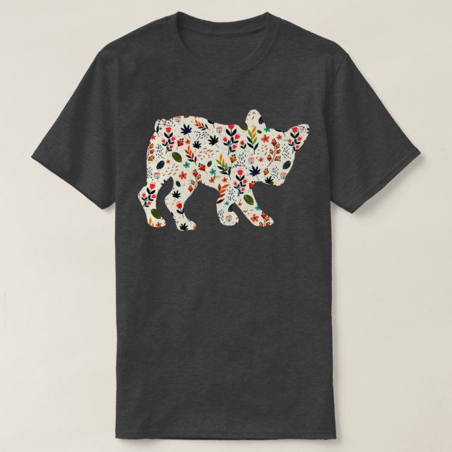 Dog Lover Gift Vintage Flower Frenchie T-Shirt (Design Front)