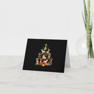 Dog Lover Gifts Chihuahua Tree Christmas Light Note Card