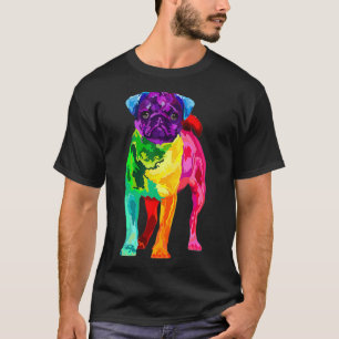 Dog Lover Gifts Pug For Womens Colorful Pug Mens T-Shirt