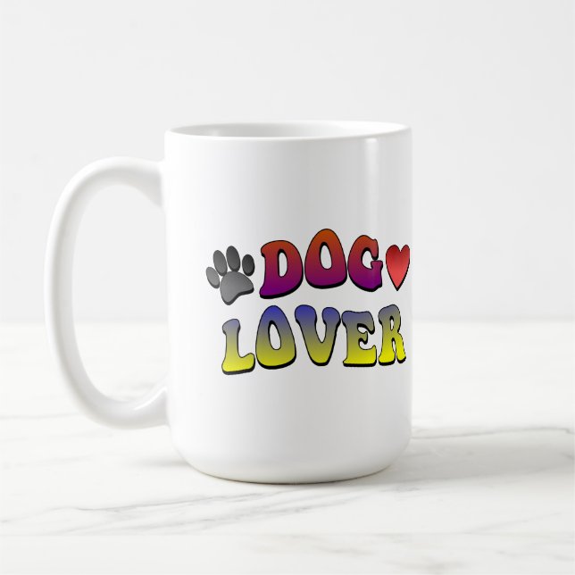 Dog Lover Groovy Vintage Font Coffee Mug (Left)