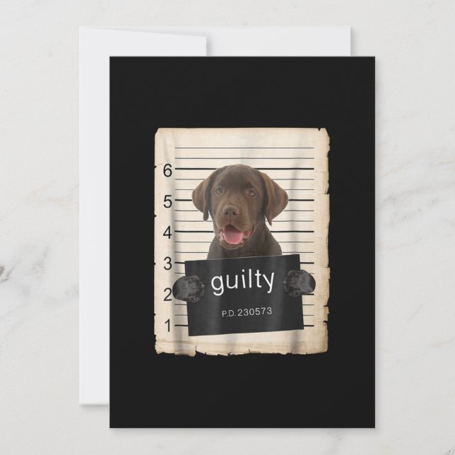Dog Lover | Guilty Chocolate Labrador Bad Dog Card (Front)
