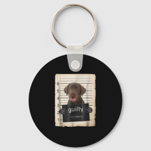 Dog Lover Guilty Chocolate Labrador Bad Dog Key Ring