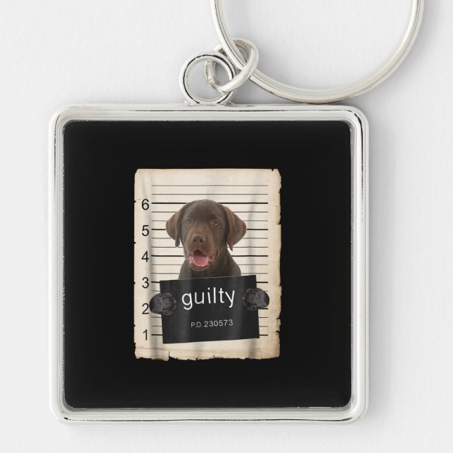 Dog Lover | Guilty Chocolate Labrador Bad Dog Key Ring (Front)
